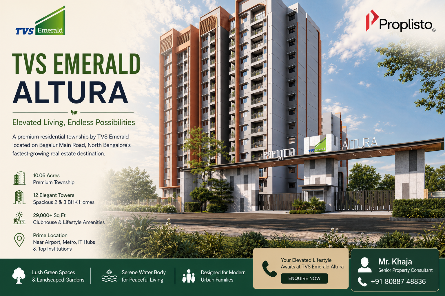 TVS Emerald Altura, Sathanur, Bagalur Main Road, North Bangalore