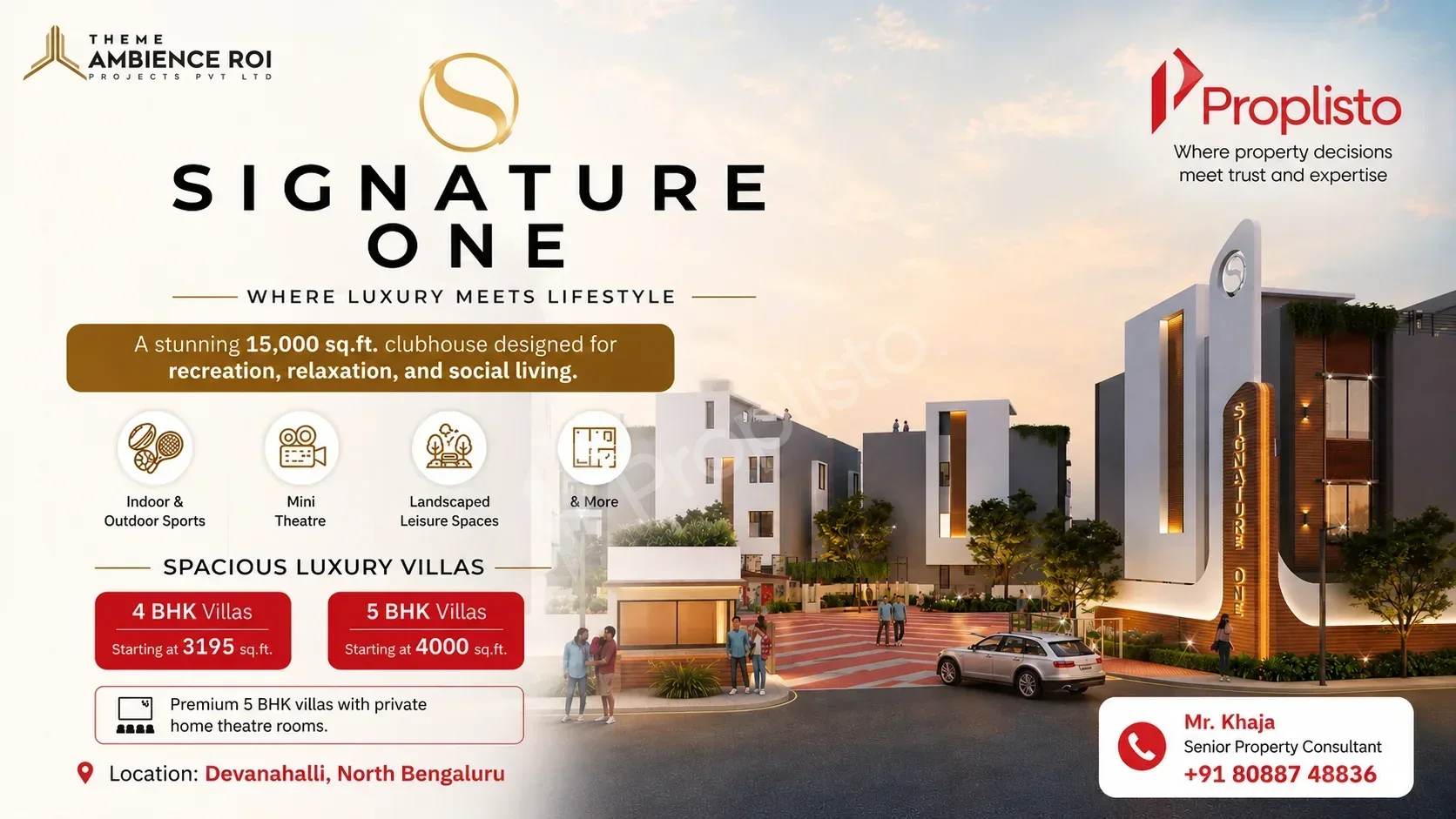5 BHK Villa at Signature One by  Theme Ambience ROI, Devanahalli, North Bengaluru in Bangalore