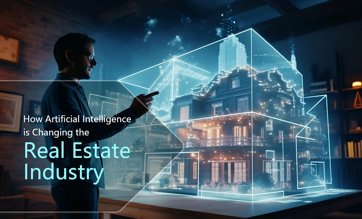 AI-powered smart city skyline showcasing modern residential towers, digital property analytics, smart infrastructure, and technology-driven real estate innovation in India.