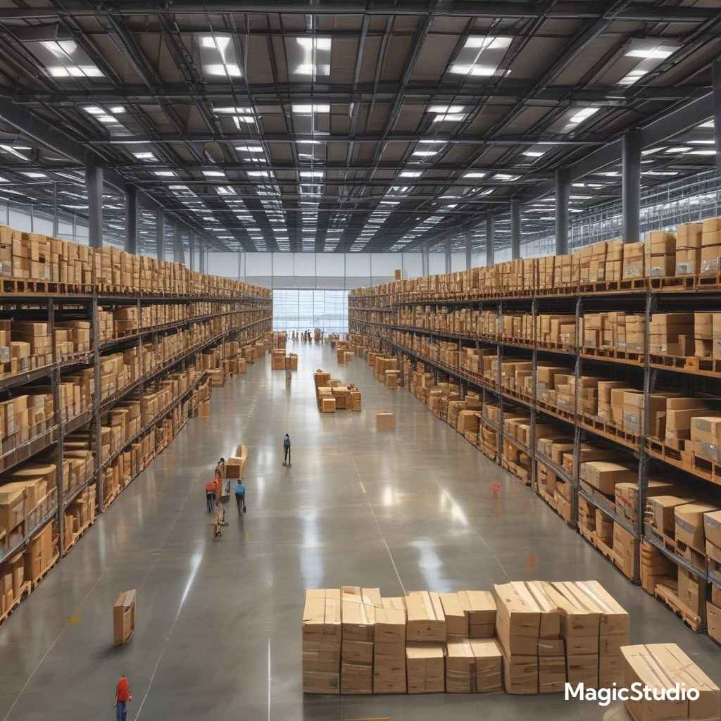 Large Amazon-style warehouse facility in Bengaluru’s Nelamangala industrial corridor with logistics trucks and storage infrastructure. Alt text: “Amazon warehouse expansion in Nelamangala Bengaluru”